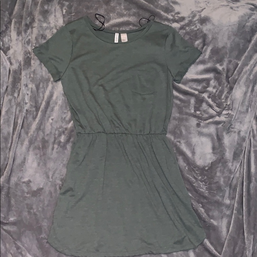 H&M basics x divided green dress